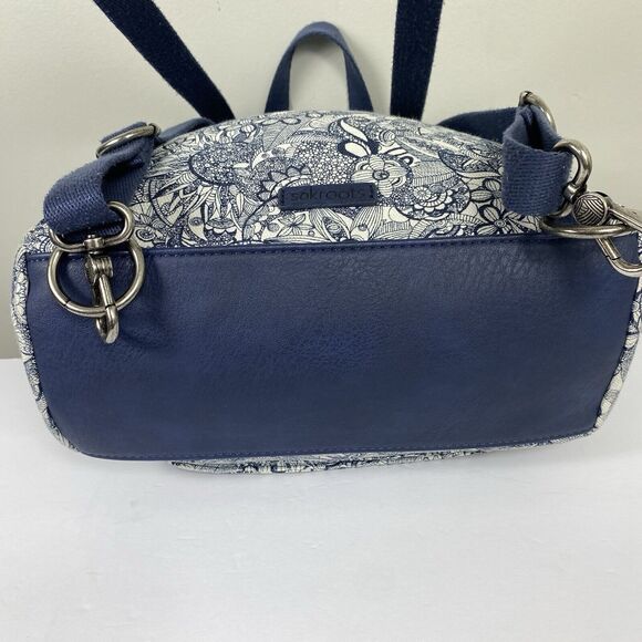 Sakroots Full Size Backpack Purse Bag Blue Cottagecore Travel Boho - Picture 9 of 13